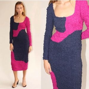 MARA HOFFMAN Amy Dress in Navy Multi Size Large